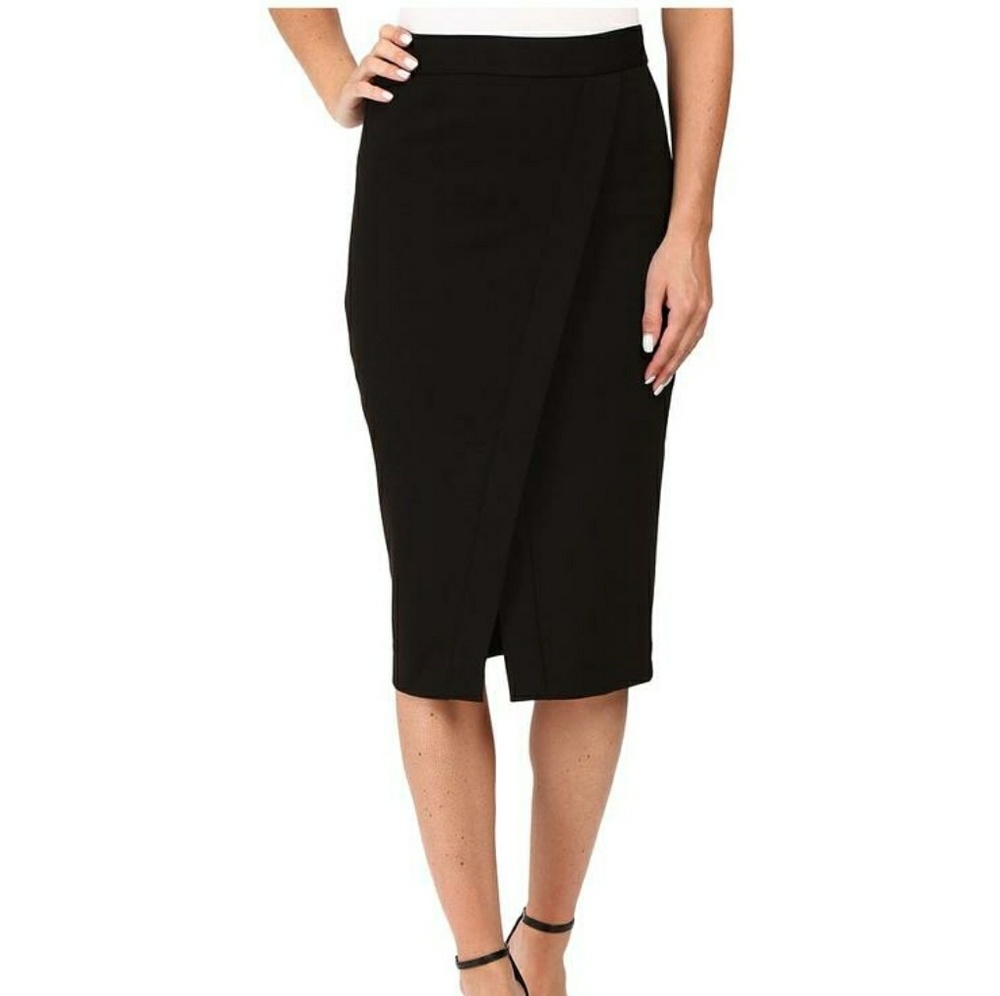 Michael Kors pencil Faux-Wrap Skirt Black Size 8